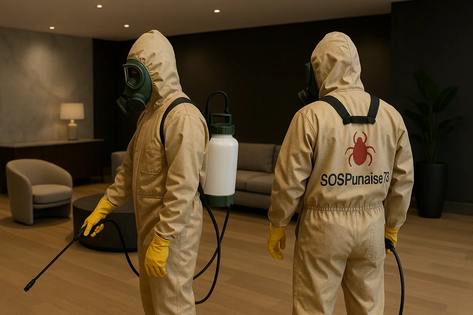 Technicien professionnel SOSPunaise73 intervenant pour un traitement anti-nuisibles en Savoie, Haute-Savoie et Isère