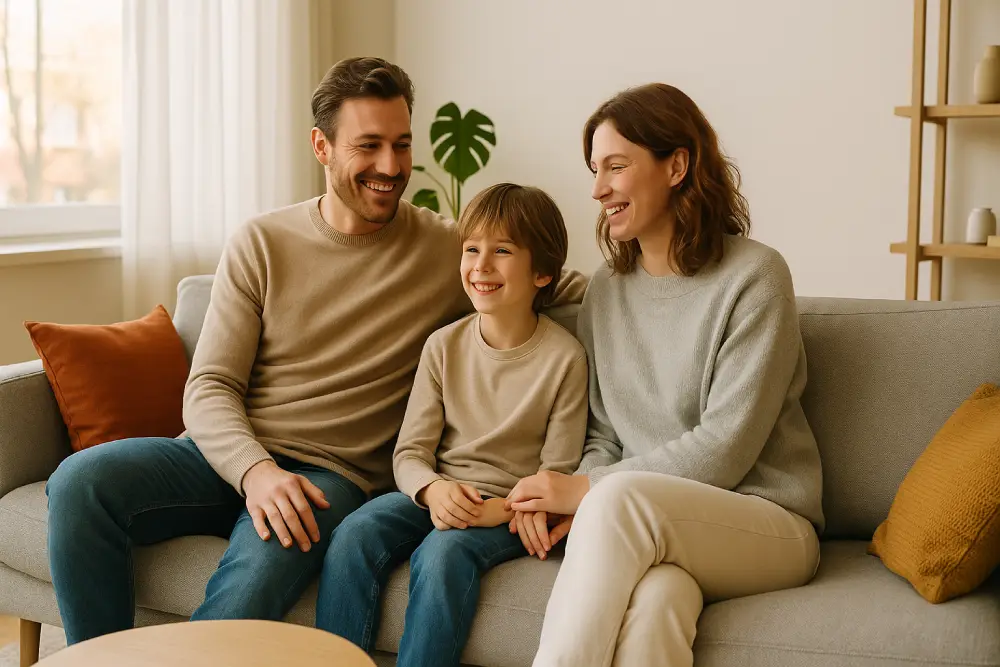 Famille en sécurité et heureuse après traitement chimique professionnel par SOSPUNAISE73