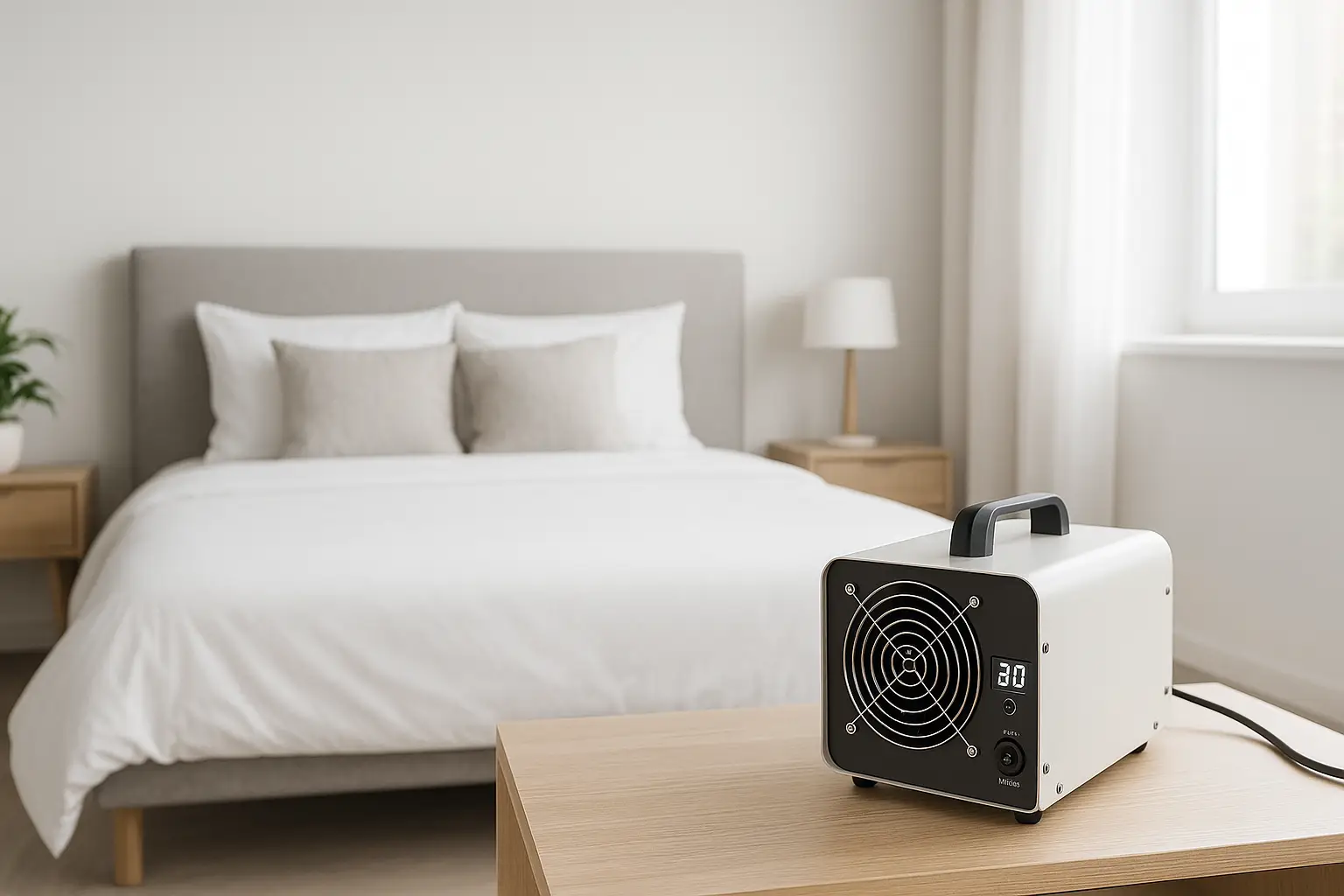 Chambre moderne et saine après traitement par ozonation professionnel SOSPUNAISE73 en Savoie